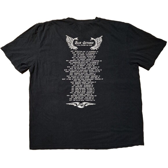Blue October Shirt I Will Follow You Tour 2018 Black Anvil XL Double Sided - Picture 2 of 10